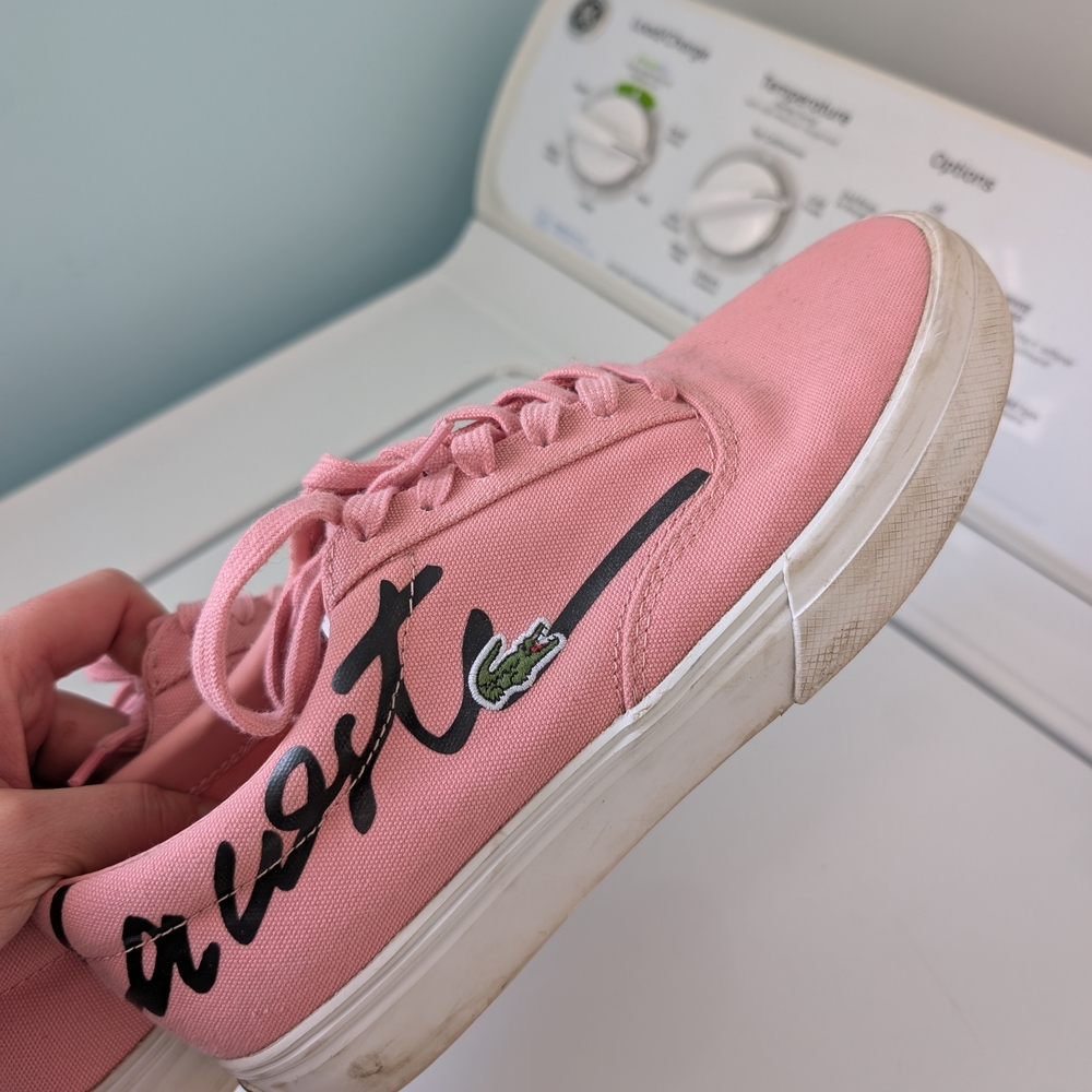 Lacoste Pink Canvas Women's Low-Top Sneakers